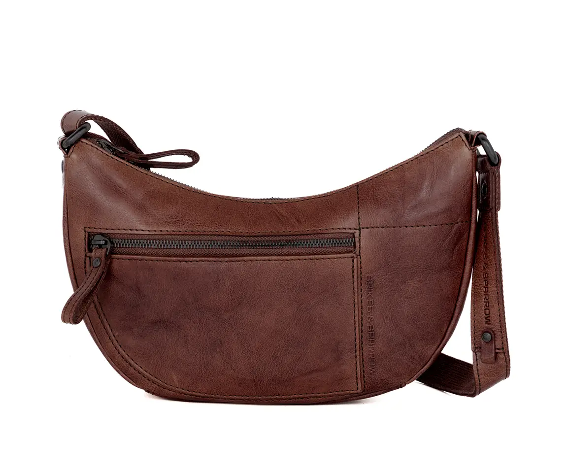 Tmavě hnědá kožená kabelka 58111201