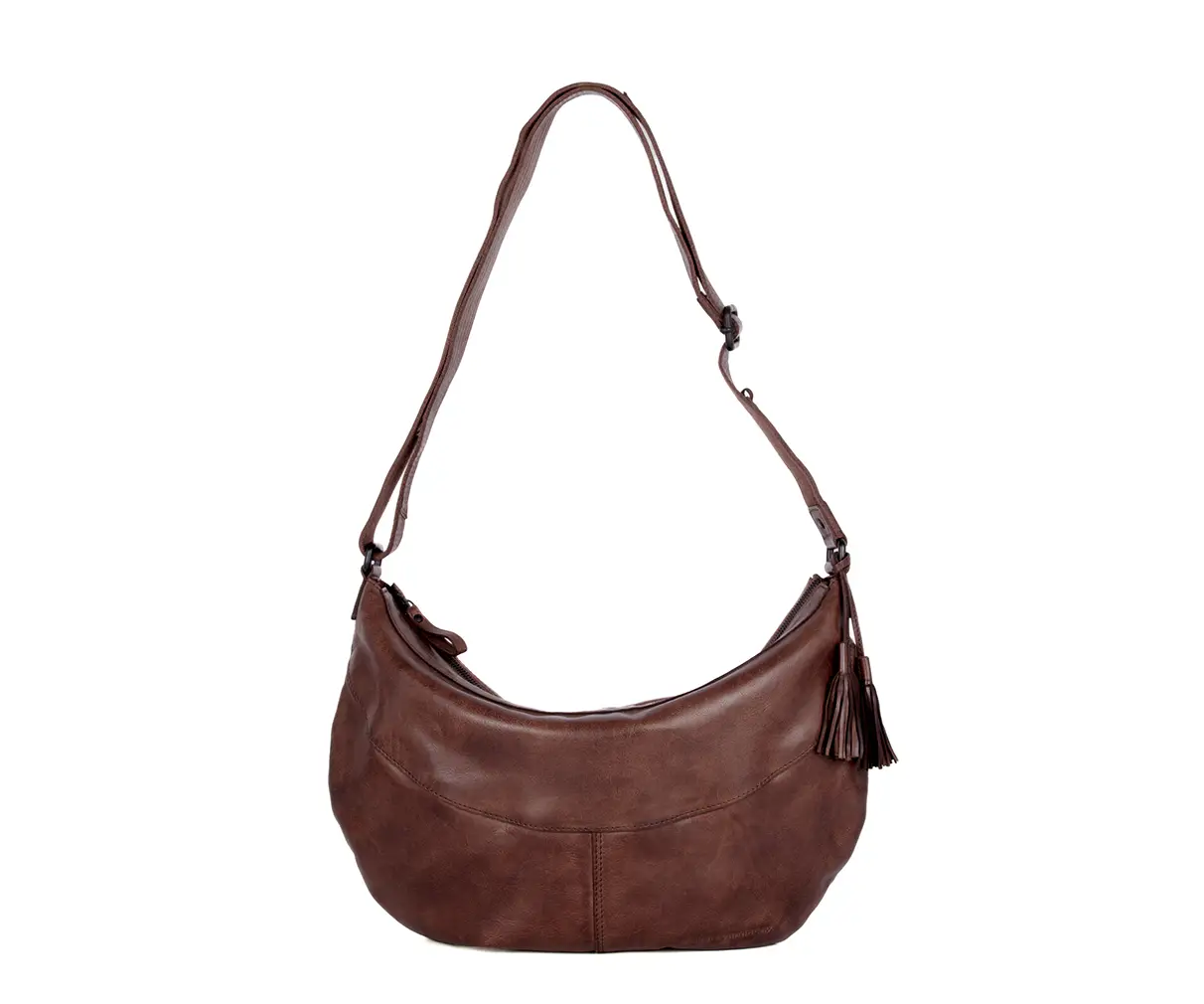 Hnědé kožene crossbody 58711167