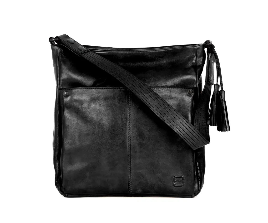 Černé kožene crossbody 58717200