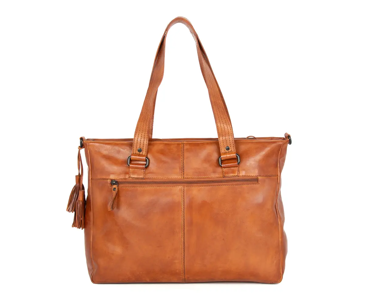 Praktická brandy kožená taška na laptop SPIKES & SPARROW 