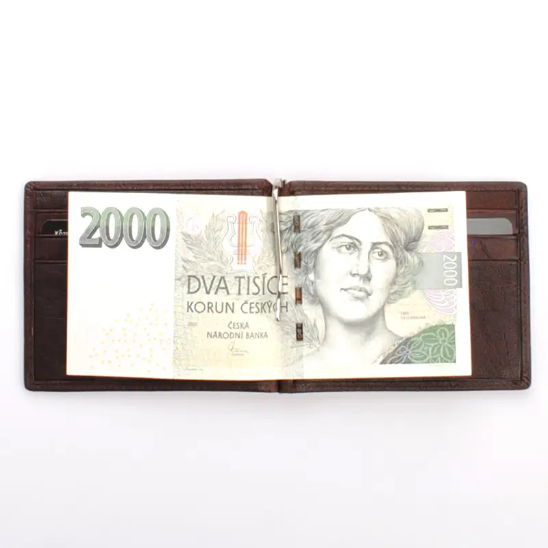 Hnědá kožená dolarovka DIVOKY BYK