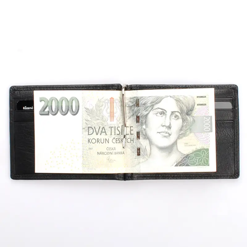 Černá kožená dolarovka DIVOKY BYK