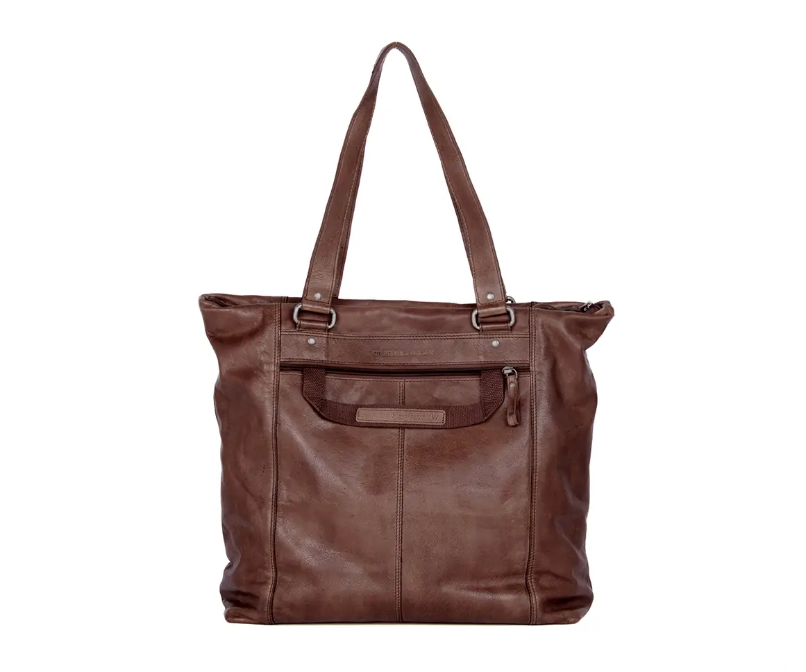 Hnědá kožená kabelka 50716167