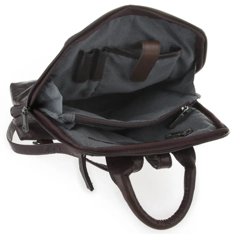 Hnědý kožený batoh SPIKES & SPARROW